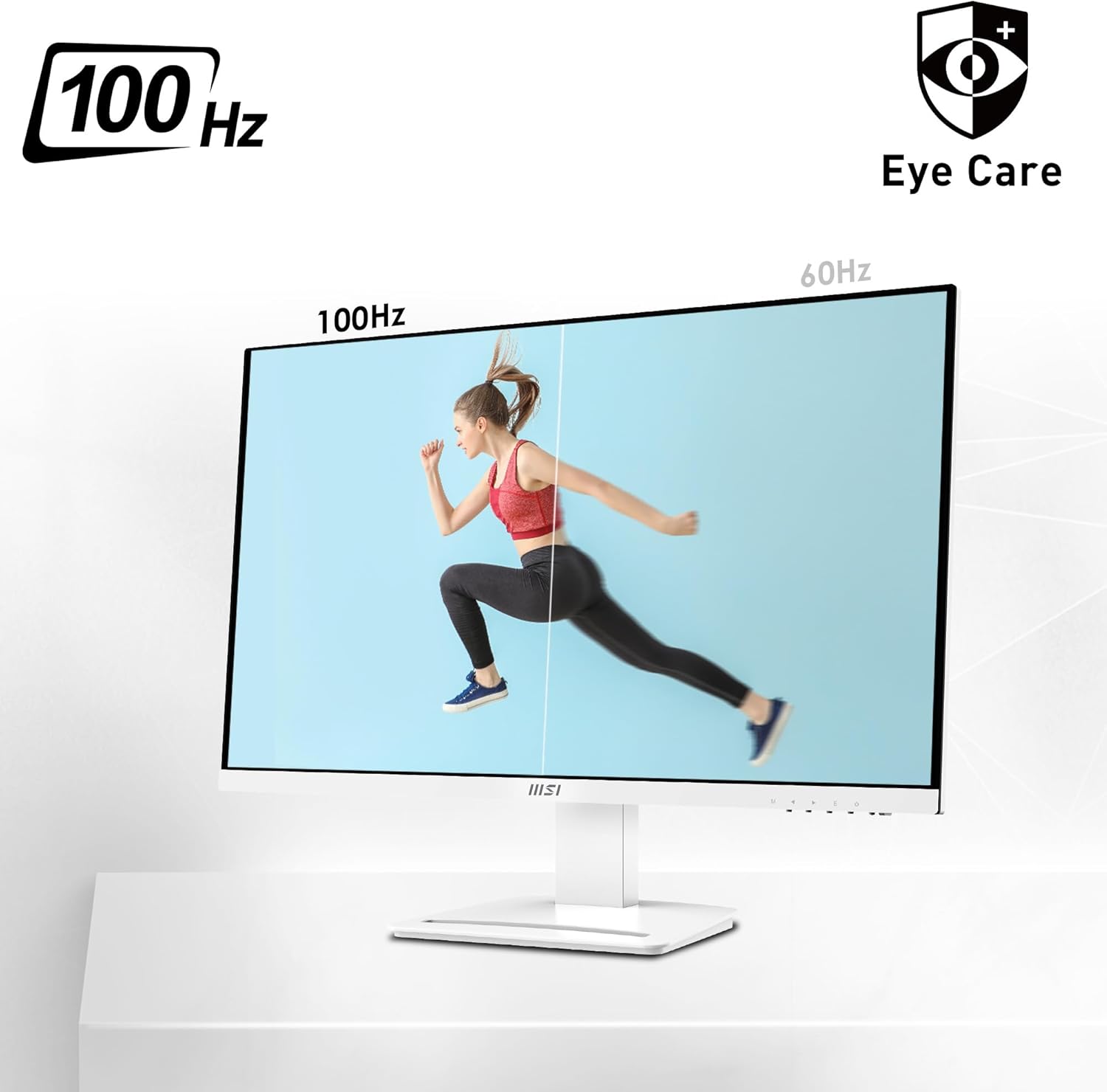 MSI Pro MP273AW, monitor de 27″, 1920 x 1080 (FHD), IPS, 100Hz, protección ocular certificada por TUV, 4ms, Displayport, HDMI, inclinación, blanco