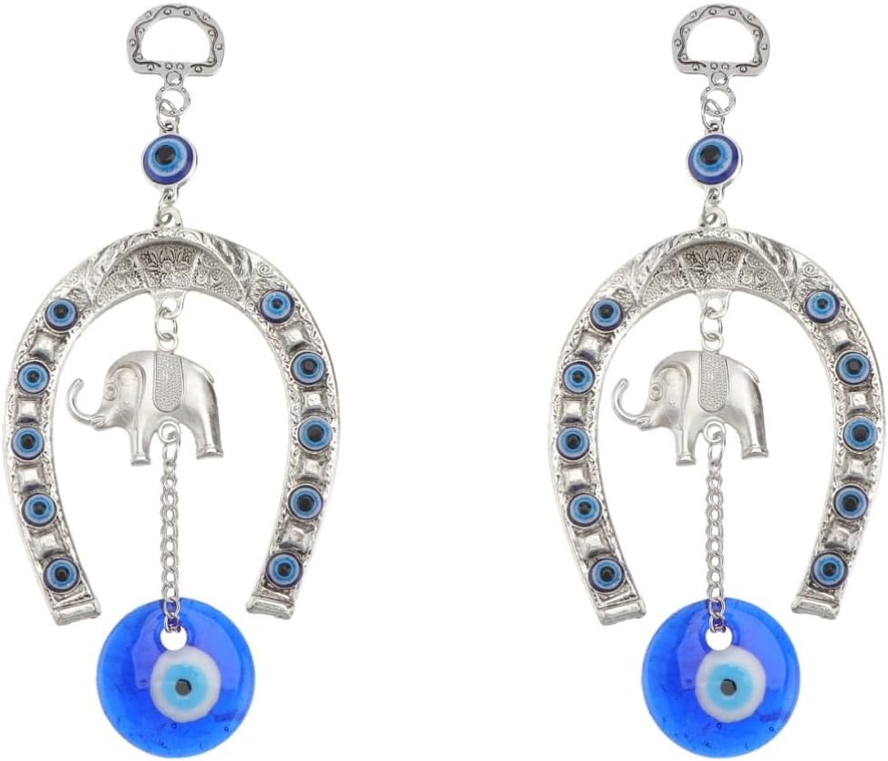 Artibetter 2 piezas de dije de ojo azul para ventana, decoración del tablero de instrumentos de vidrio, decoración del hogar, amuleto de ojo turco,