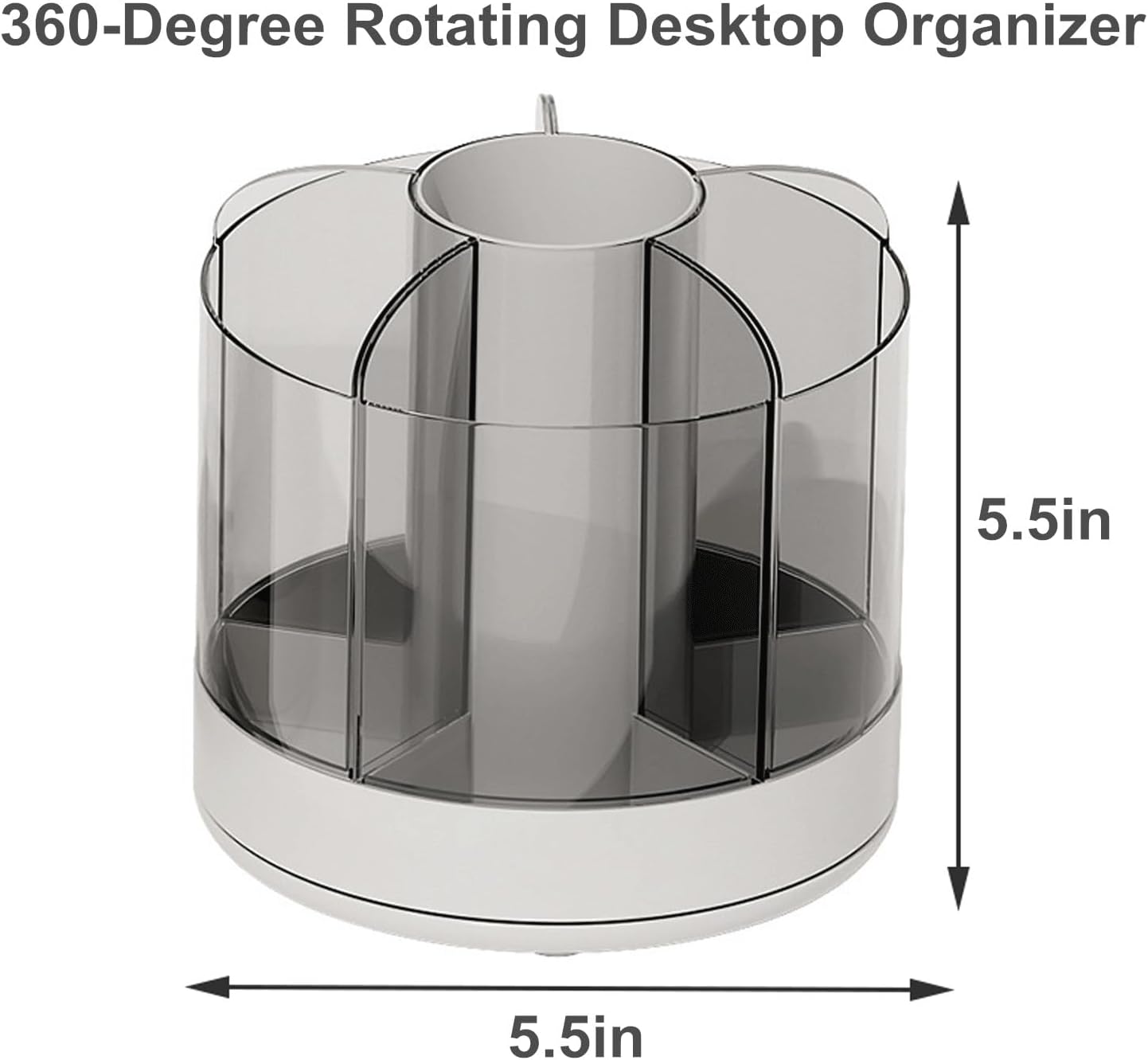Organizador de brochas de maquillaje de 360 grados, diseño desmontable para suministros de tocador, 6 ranuras para bolígrafos, organizador de