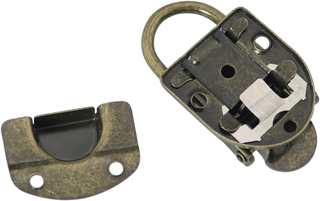 Cierre de hebilla de palanca de bronce con tornillos para caja de joyería pequeña de madera, gabinete de maleta de 1.339 x 2.559 in