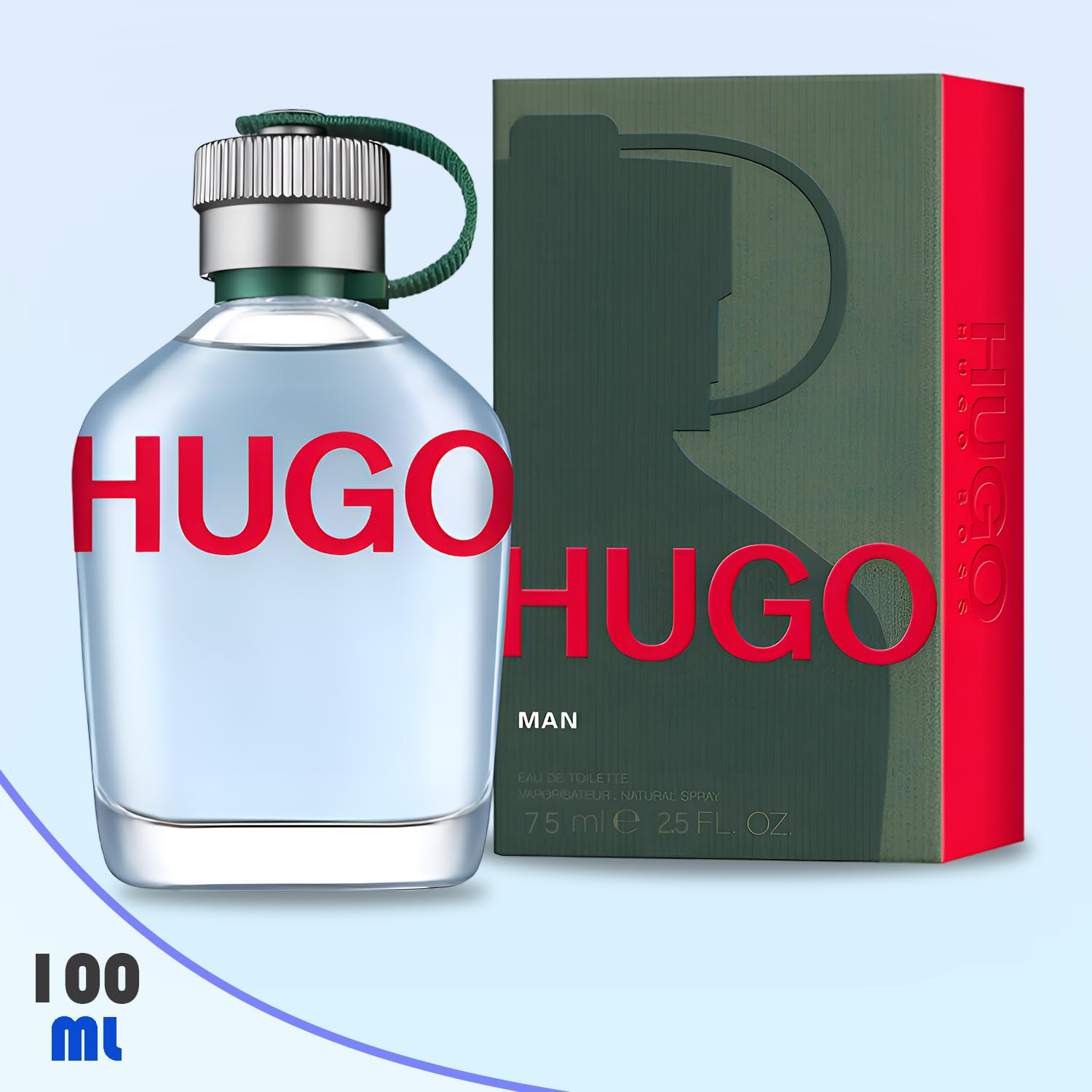 MAN Eau De Toilette 4.2 oz  Eau De Toilette verde 4.2 oz  Paquete de regalo  Bolsa de viaje y botella de perfume vacía recargable