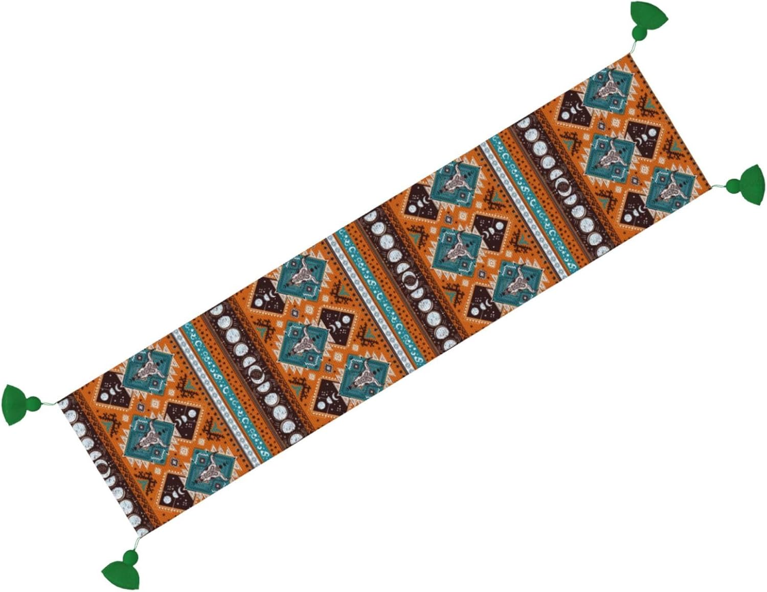 Camino de mesa de Navidad con diseño geométrico azteca indio, tribal, decoración de Navidad, decoración de Navidad, decoración de interiores del