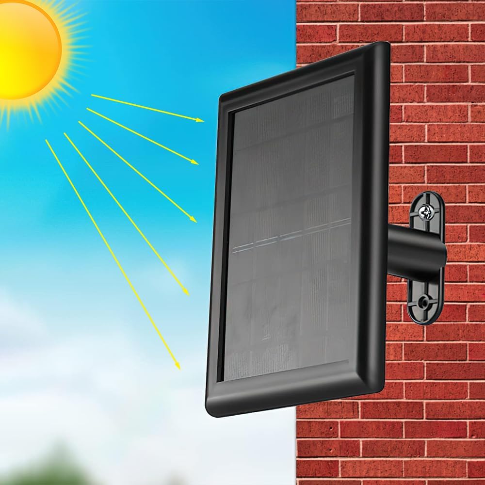 Panel solar para batería de cámara de foco de anillo, cargador solar compatible con cámara de anillo, batería de cámara de anillo para exteriores