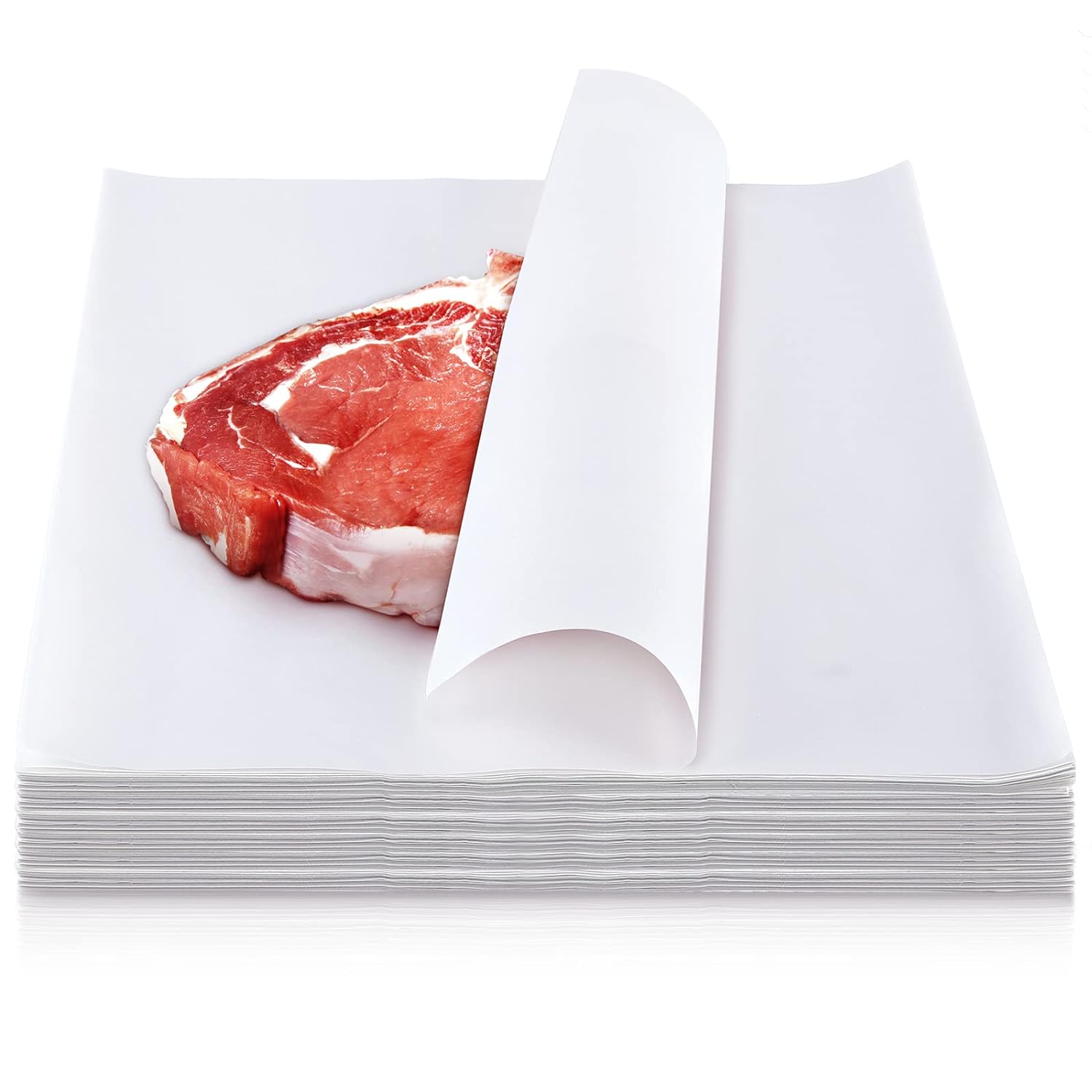 Papel de carnicero blanco para sublimación, hojas de papel de carnicero desechables, hoja cuadrada de carne, papel de carnicero precortado, sin