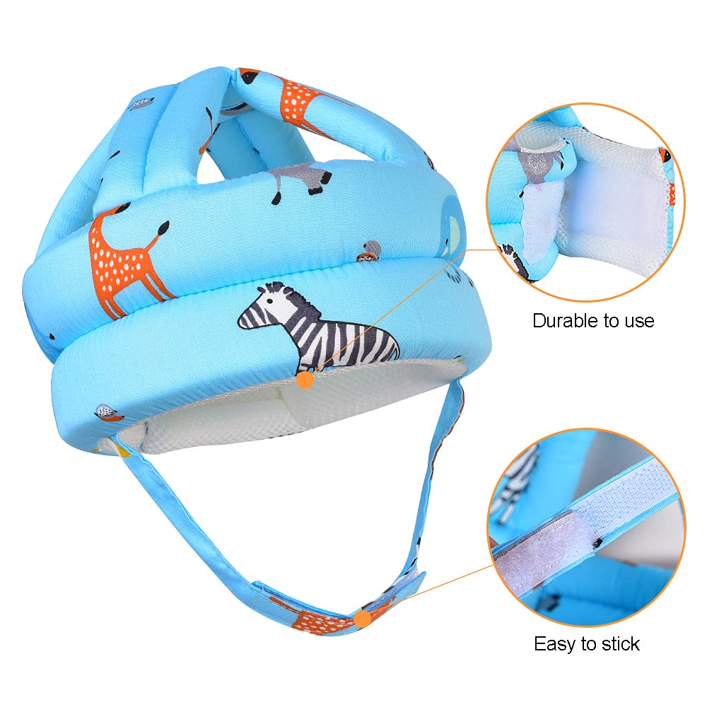 Casco ajustable para bebé, ligero y suave, con 3 pares de rodilleras para gatear y 3 pares de calcetines de bebé, ideal para el bebé que aprende a