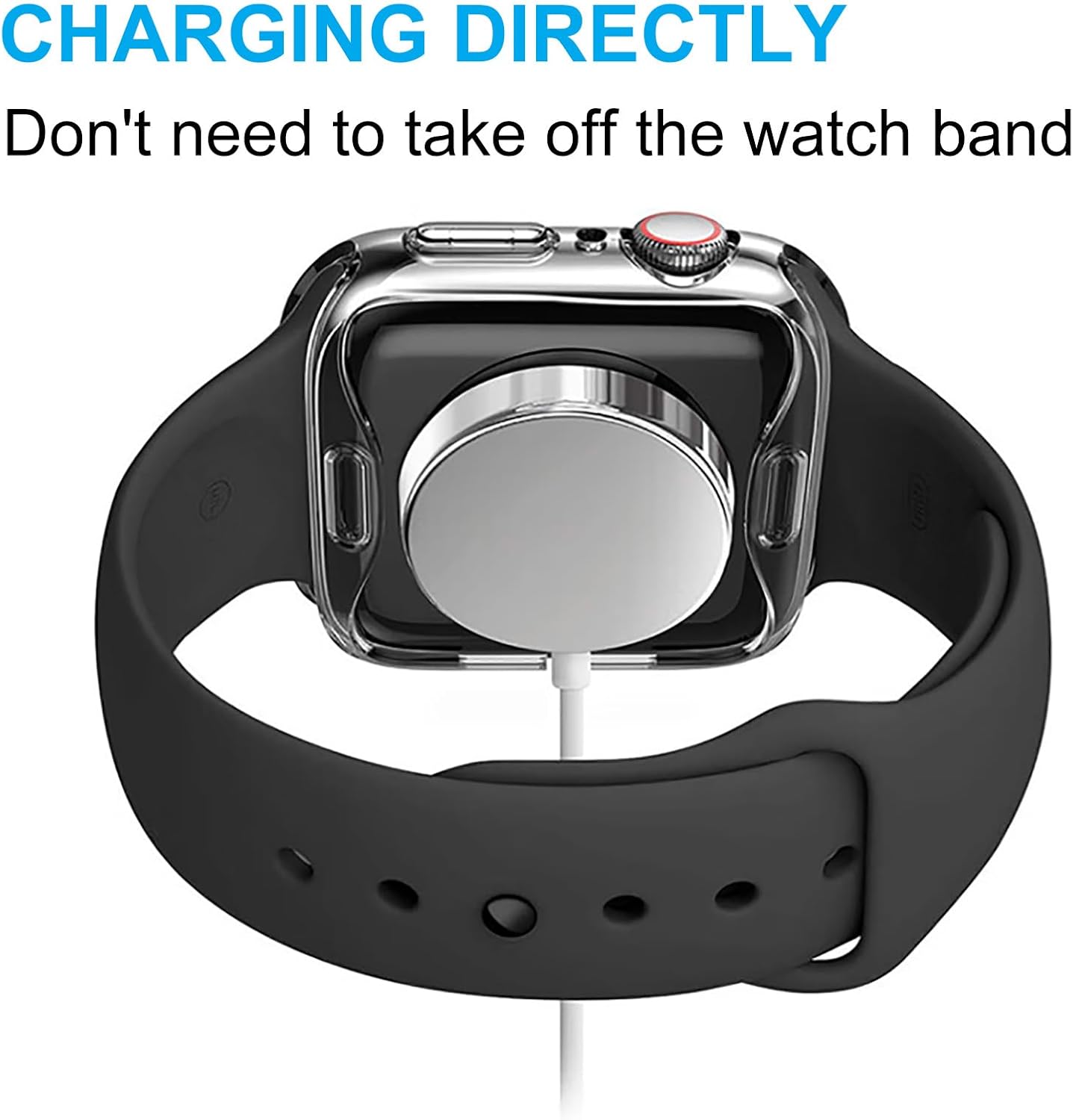 Paquete de 4 fundas compatibles con Apple Watch Series 8 Series 7 de 1.772 pulgadas, protector de pantalla suave HD de alta sensibilidad con TPU en