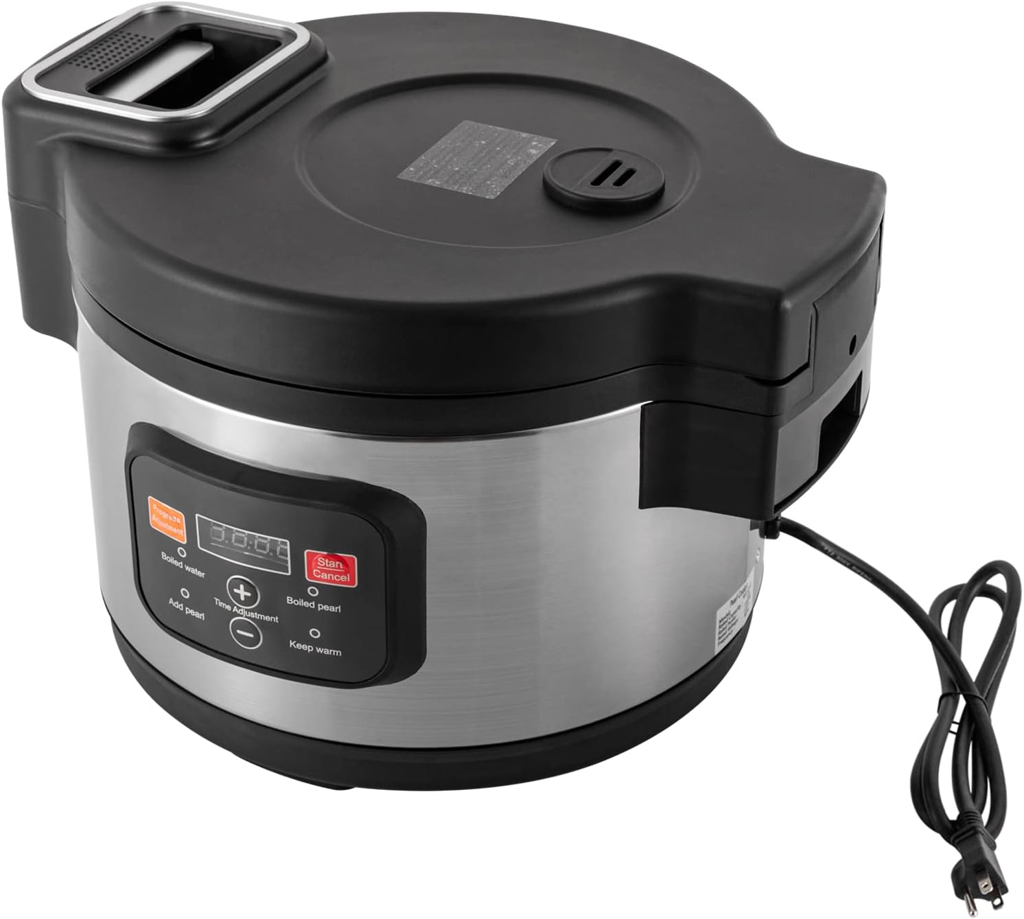 Máquina comercial de tapioca Boba Maker Pearl Cooker, 12L automático antiadherente con pantalla táctil, olla de té de burbujas Boba para té Boba Tea