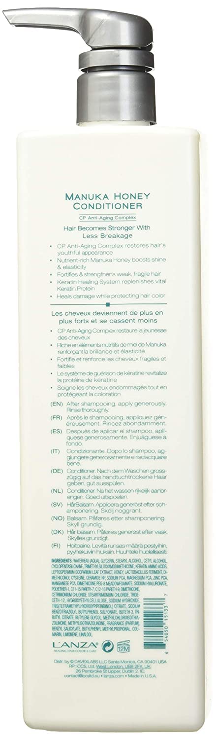 L’ANZA Acondicionador de miel de manuka Healing Strength, protege y restaura el cabello débil, frágil y envejecido, rico en proteína de queratina,