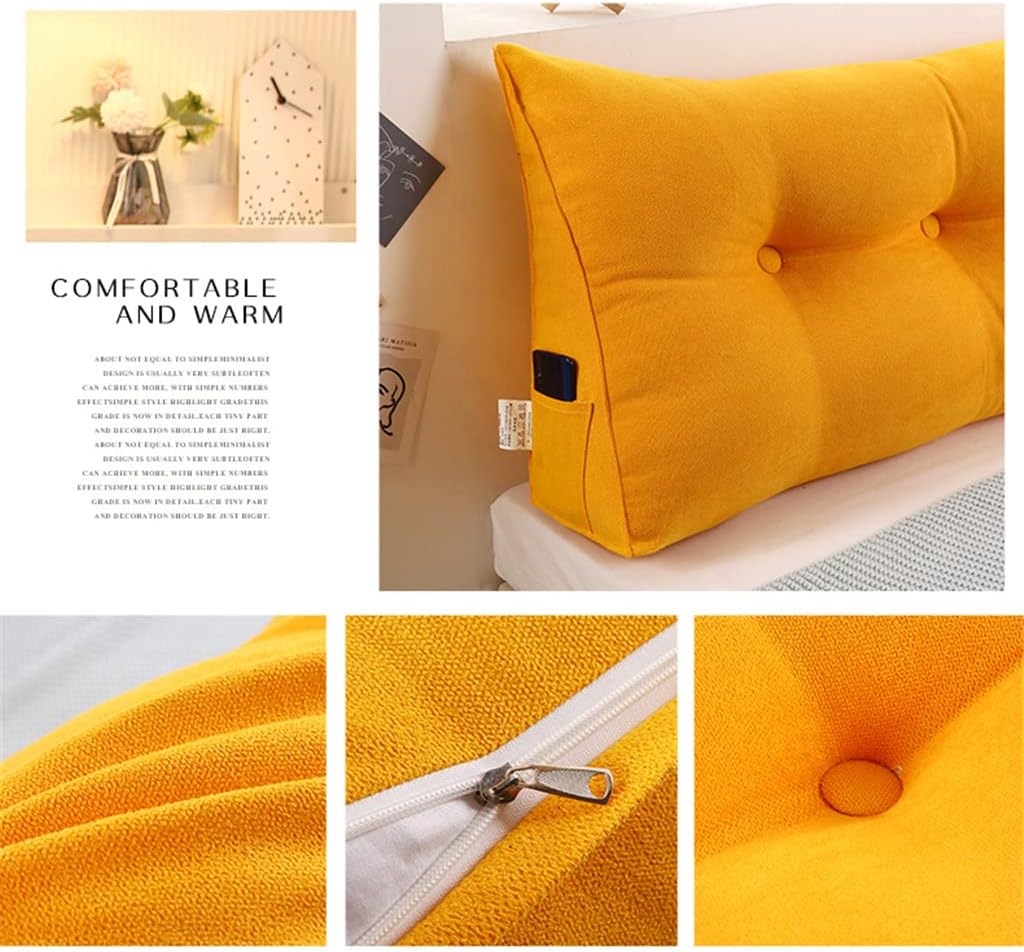 ZZYK Almohada triangular para cabecero, cojín triangular de color sólido, almohada de cuña de soporte de posicionamiento grande para sofá cama con