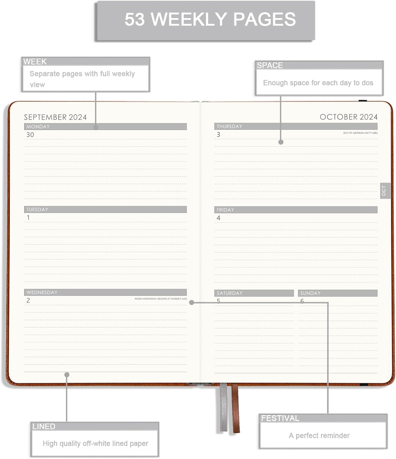 Planificador 2022 Planificador semanal y mensual 2022 con calcomanÃas de calendario enero 2022 diciembre 2022 575 x 825 pulgadas papel grueso A5 - Imagen 5