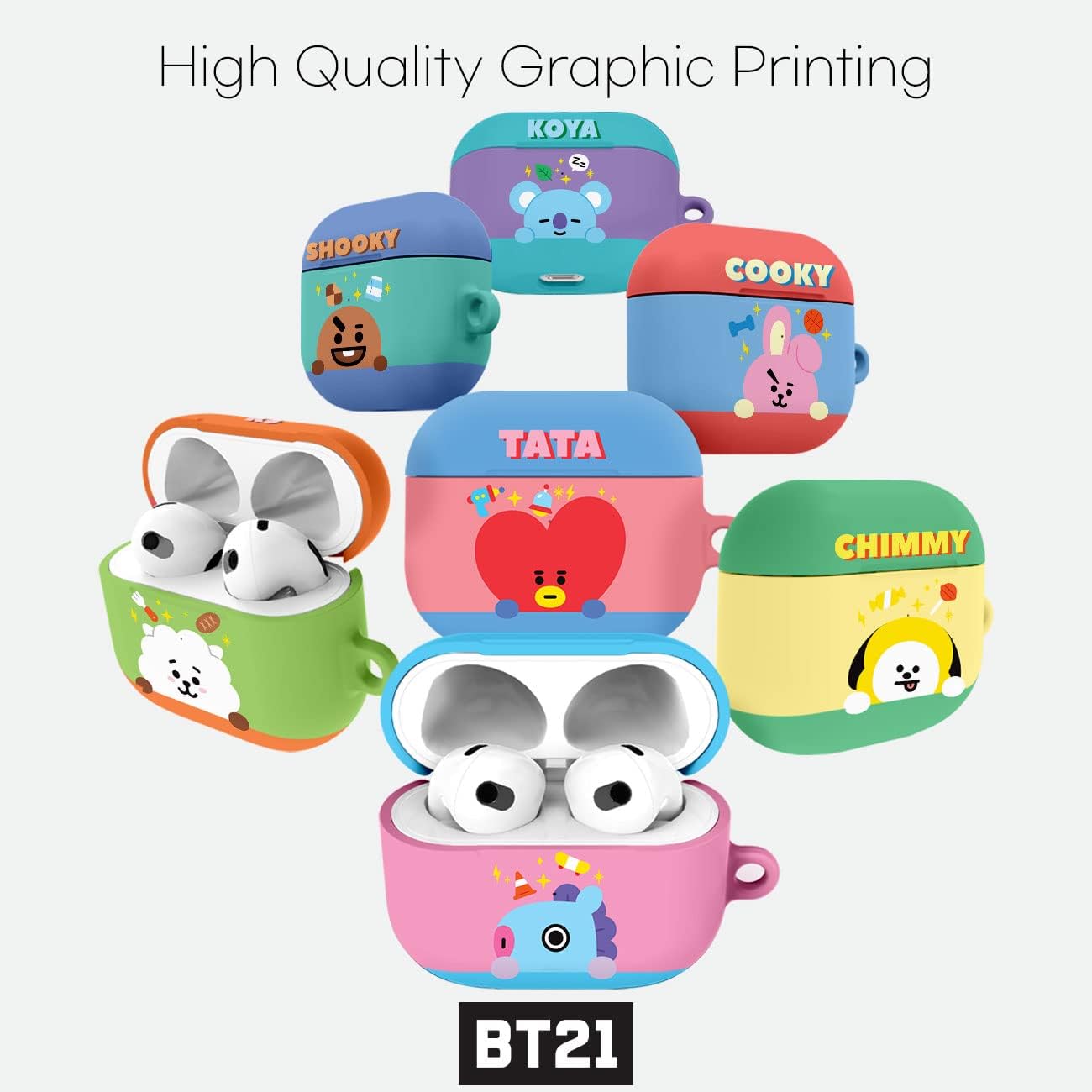 BT21 Producto oficial para Airpods 3 generación Funda rígida protectora con llavero para Airpods 3 – SHOOKY