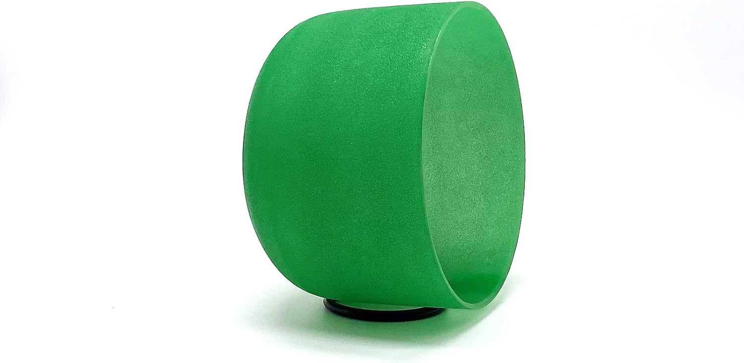 TAIFENG F Note Heart Chakra – Cuenco de cristal esmerilado de cuarzo de color verde de 8 pulgadas