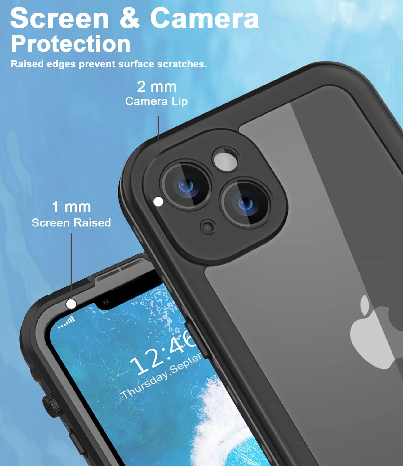 Funda impermeable diseñada para iPhone 13 Mini, a prueba de golpes, a prueba de polvo, con protector de pantalla, funda protectora completa para