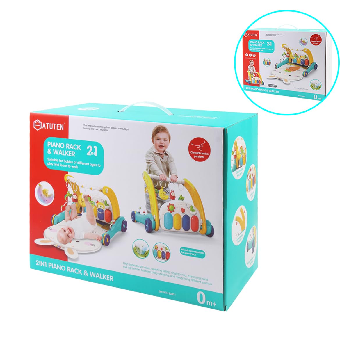 Tapete de juego para bebé, piano para patear y jugar, gimnasio de actividades para bebés, con 5 etapas inteligentes para aprender juguetes