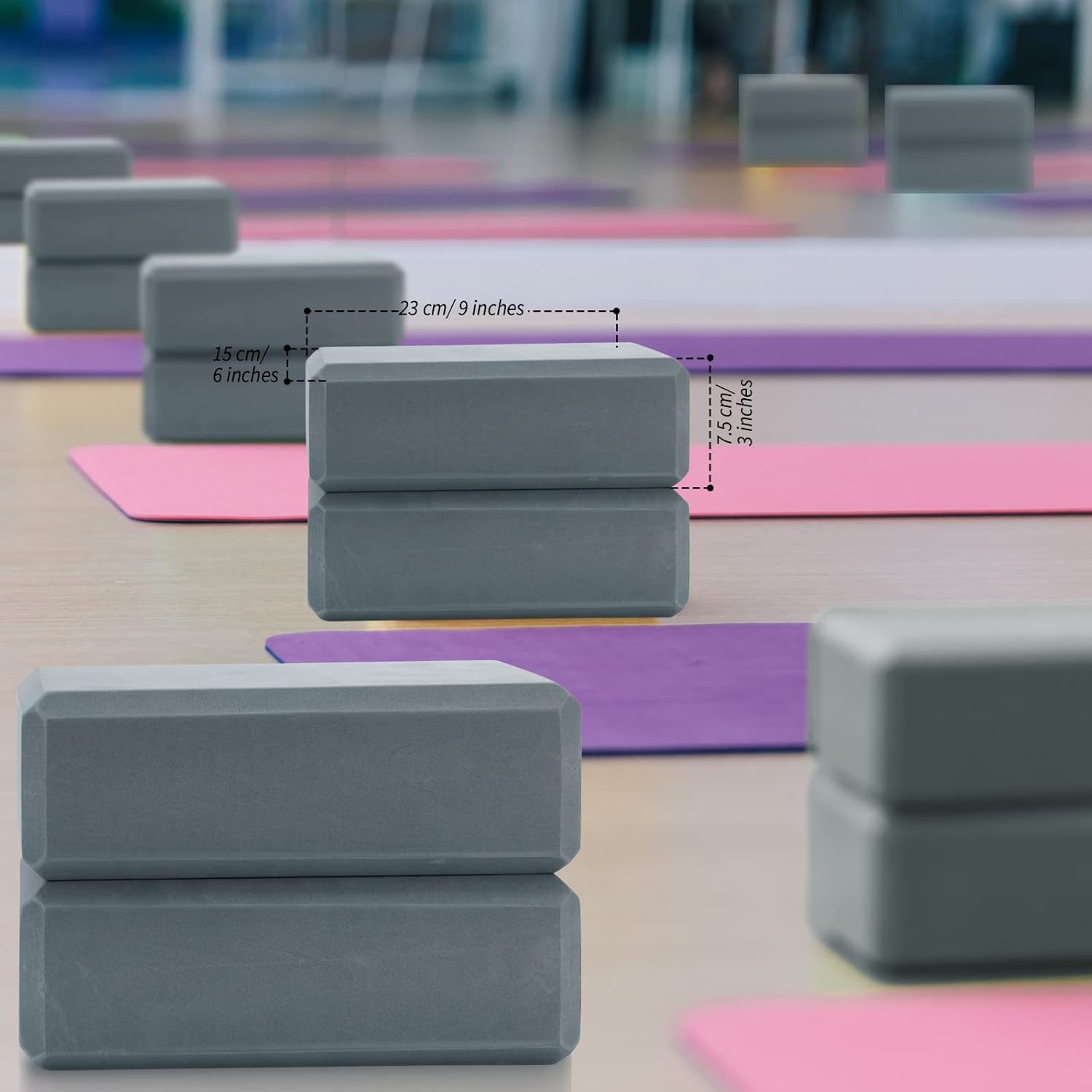 Bloques de yoga de espuma EVA suave, bloques de apoyo para yoga, ladrillo antideslizante, equipo de yoga para pilates, ejercicio, entrenamiento,