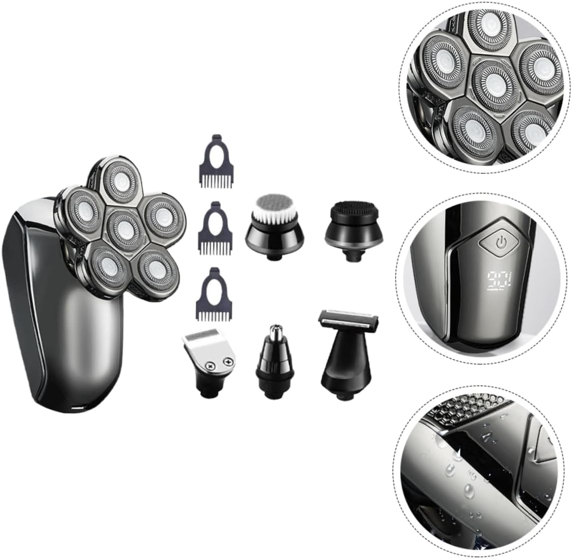 FOMIYES 6 Sets Electric Shaver Beard Trimmer Nose Hair Clipper Facial kit Electric Body Shaver Men Body Shaver Hair Clippers kit Waterproof Shaver