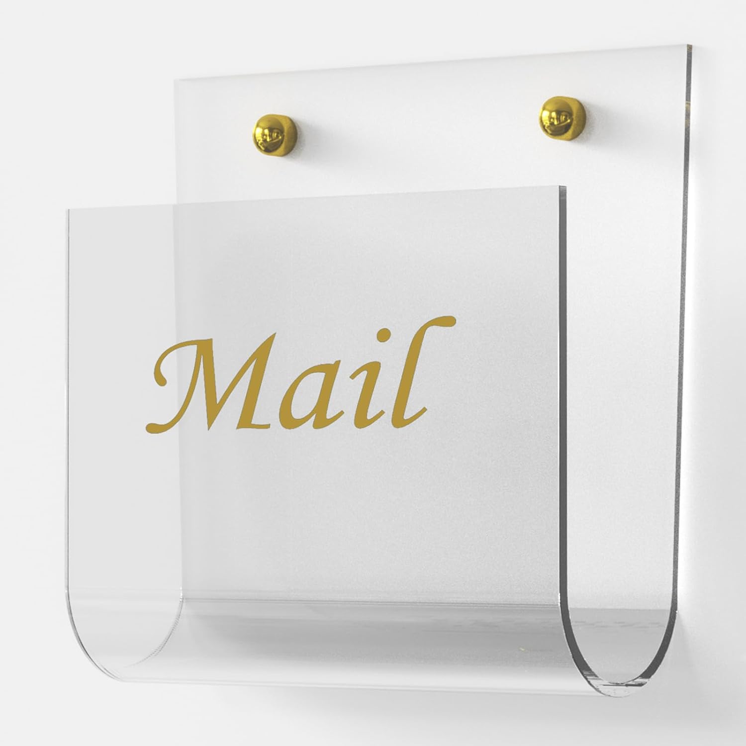 Acrylic Mail Holder for Wall Clear Hanging 6.6×2.2 Inch Mail Organizer Wall Mounted File Holder