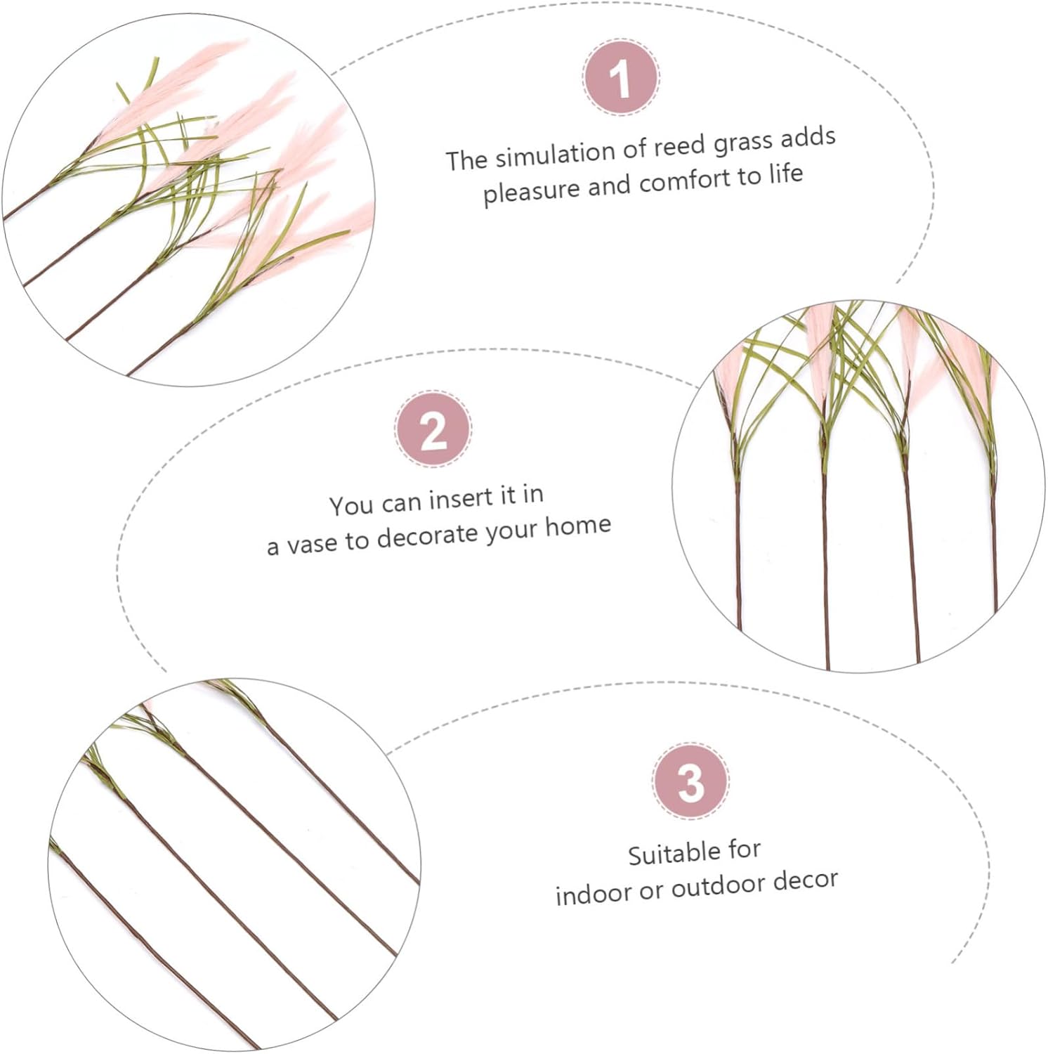 Abaodam 16 Pcs Simulated Reed Grass Natural Dried Artificial Dried Flowers Bouquet Flower Arrangement Grass Decorative Grass Home Accessories Vase