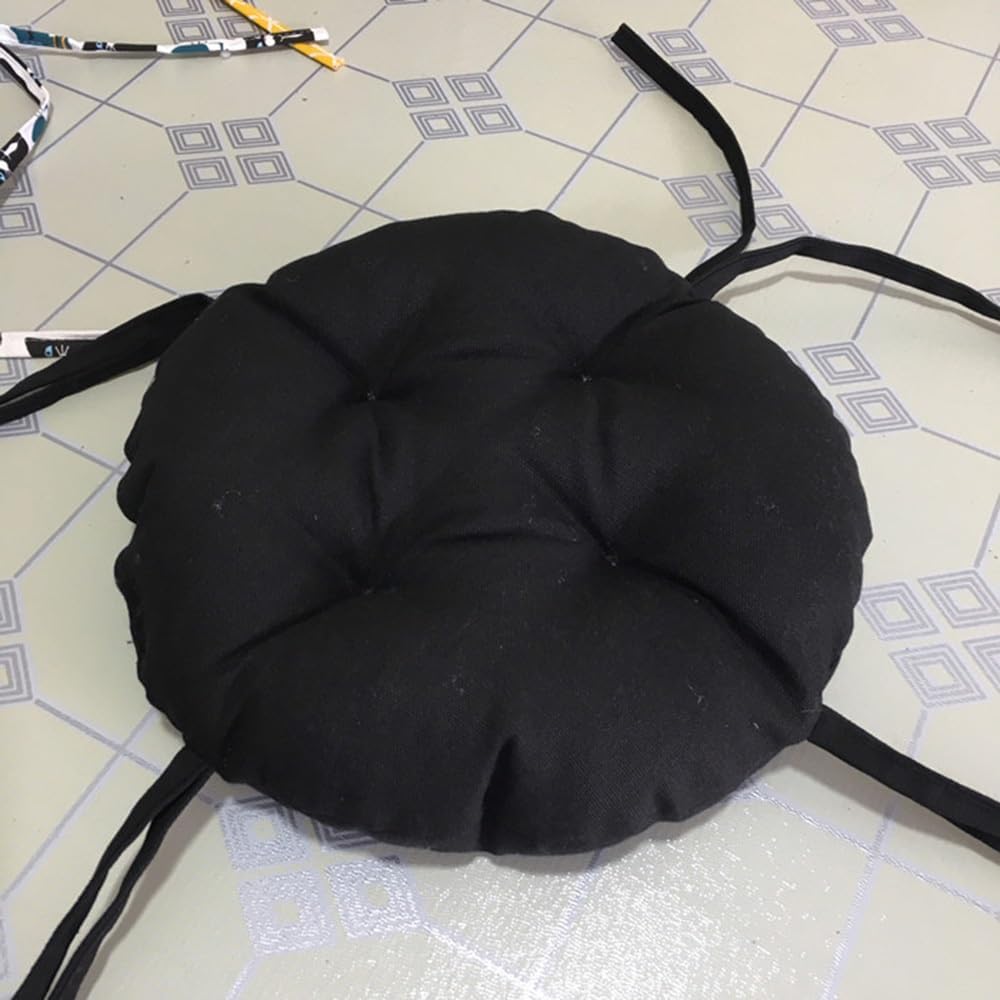 Cojines de asiento redondos para exteriores con lazos, almohadillas para sillas de pana súper suaves, antideslizantes, herramienta para silla