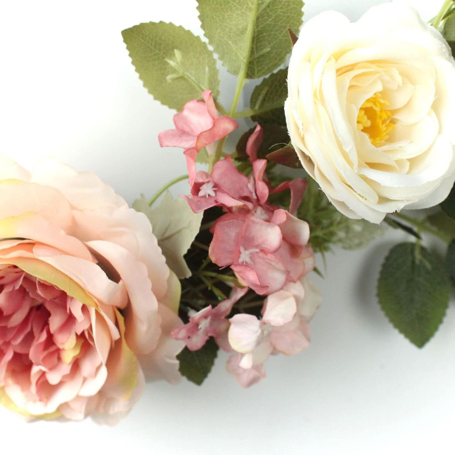 Juego de 2 guirnaldas de flores artificiales de peonía de seda, guirnalda de flores falsas para boda, letrero de bienvenida, flores decorativas para