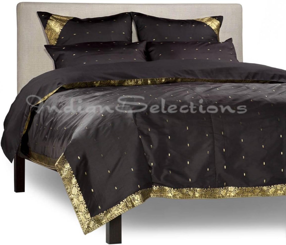 Juego de funda nórdica Sari hecha a mano de 5 piezas con fundas de almohadafunda europea – Matrimonial