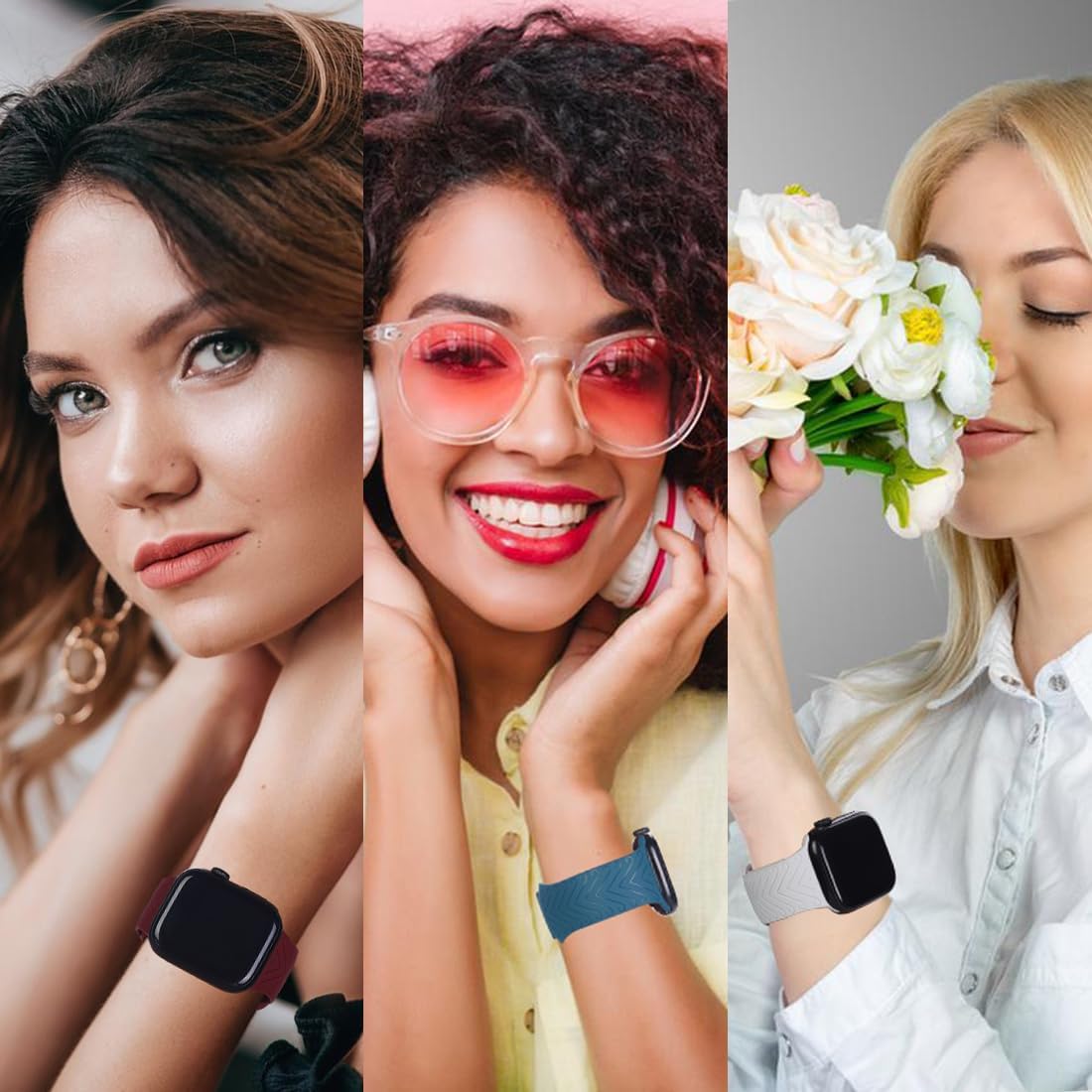 Starkitchen Correa de silicona deportiva para Apple Watch, compatible con iWatch Series Full de 1.496 pulgadas, 1.575 pulgadas, 1.614 pulgadas,