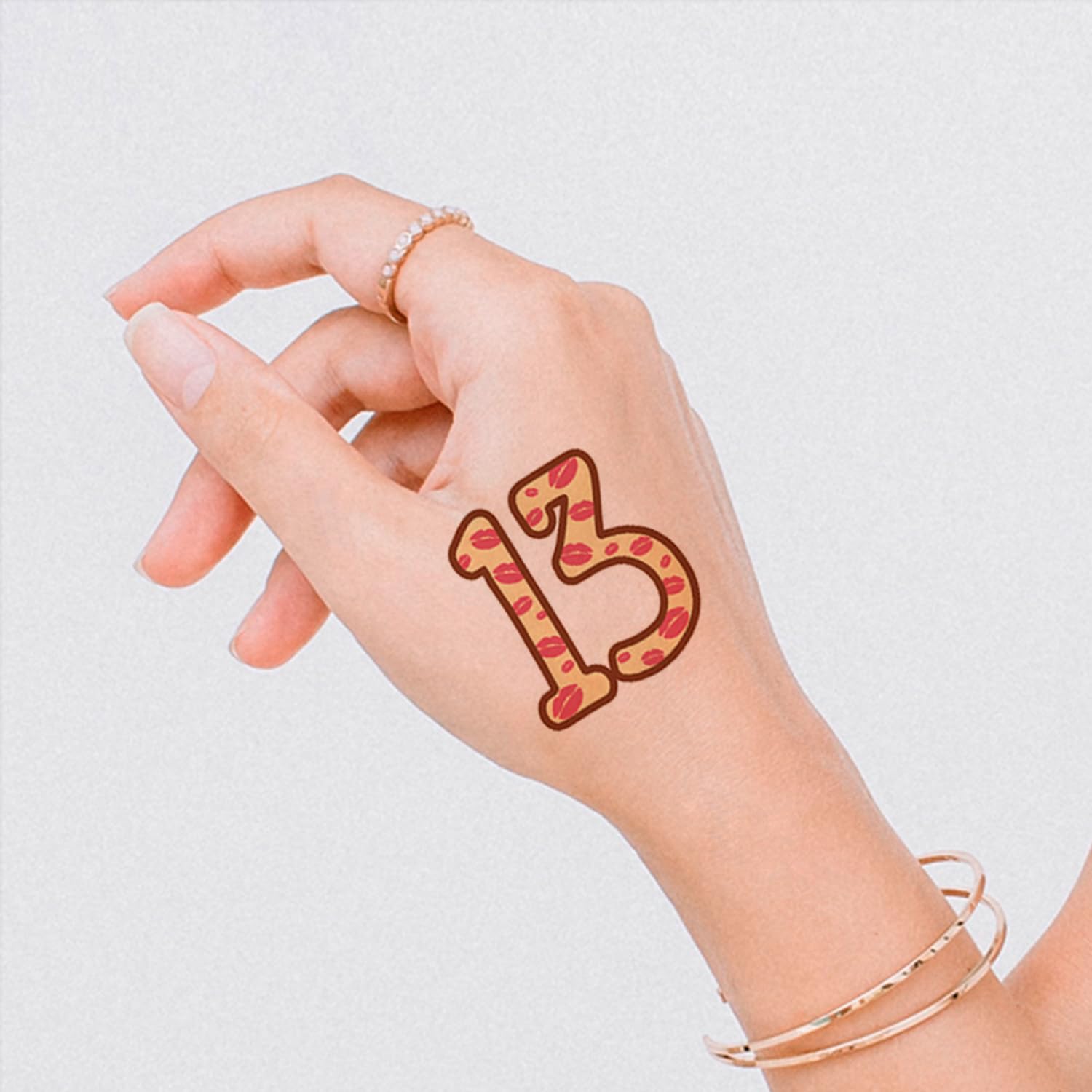 40 piezas de calcomanías temporales número 13 tatuajes labiales corazón patrón tatuaje extraíble eras tour concierto merch