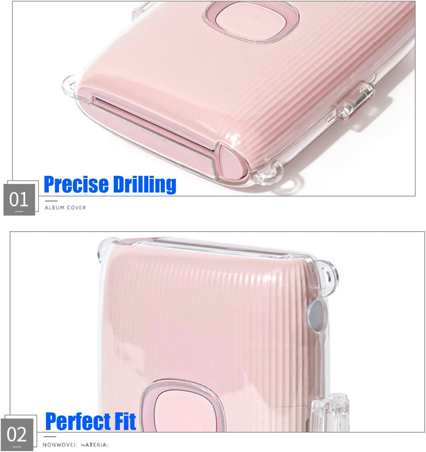 Ngaantyun Mini Link 2 Funda transparente para cámara Fujifilm Instax Mini Link 2 Smartphone Accesorios de impresora fotográfica PVC transparente