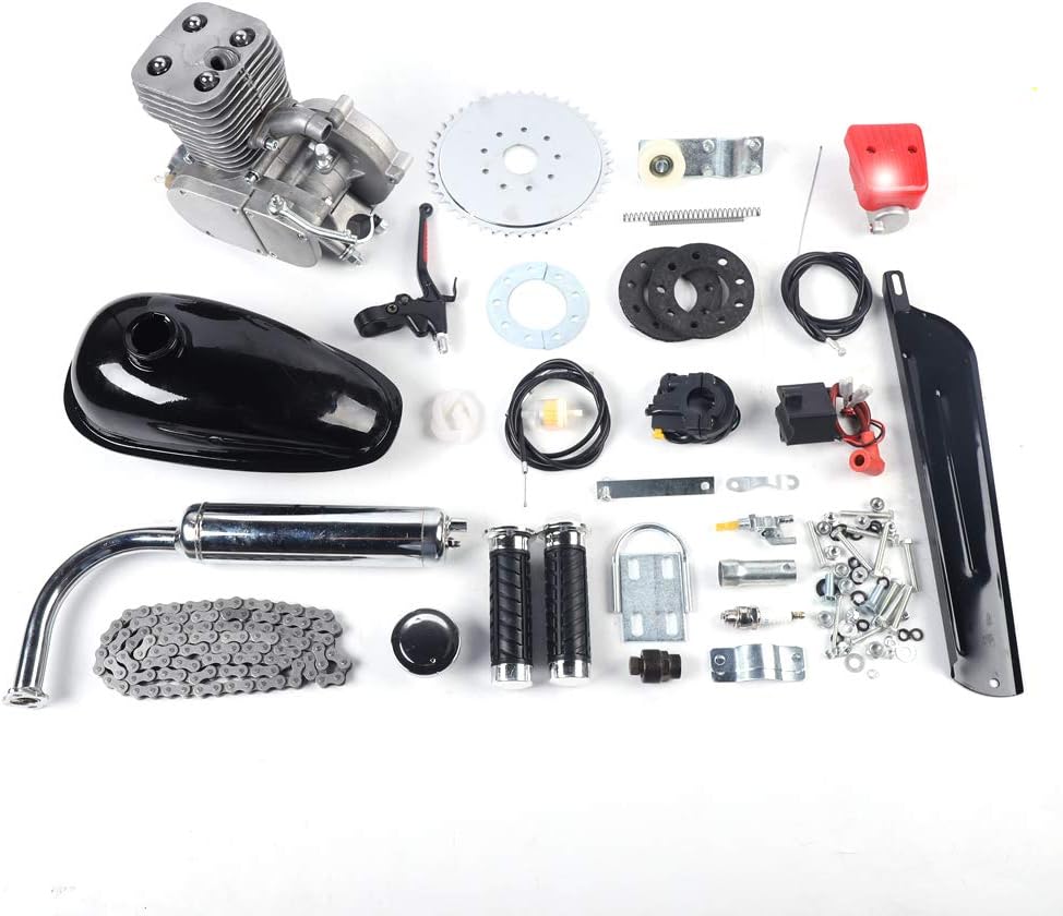 Motor de gasolina de 2 tiempos 44 dientes 100CC Kit de motor de bicicleta para bicicletas de 26″28″ modificado para bicicletas de montaña,