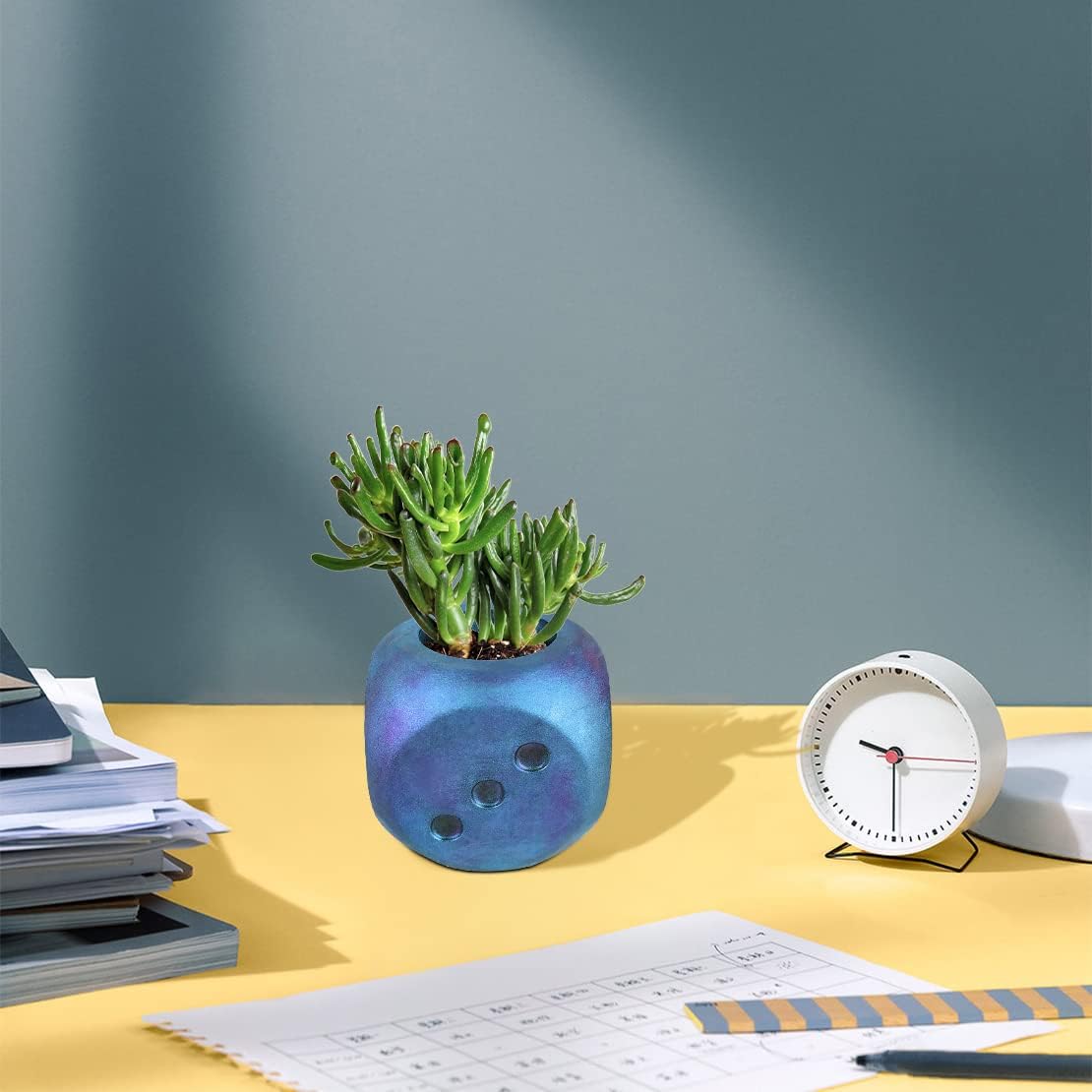 DeryArcle Molde de resina para florero con forma de dados, moldes de silicona, moldes de fundición epoxi, molde de contenedor 3D para bricolaje,