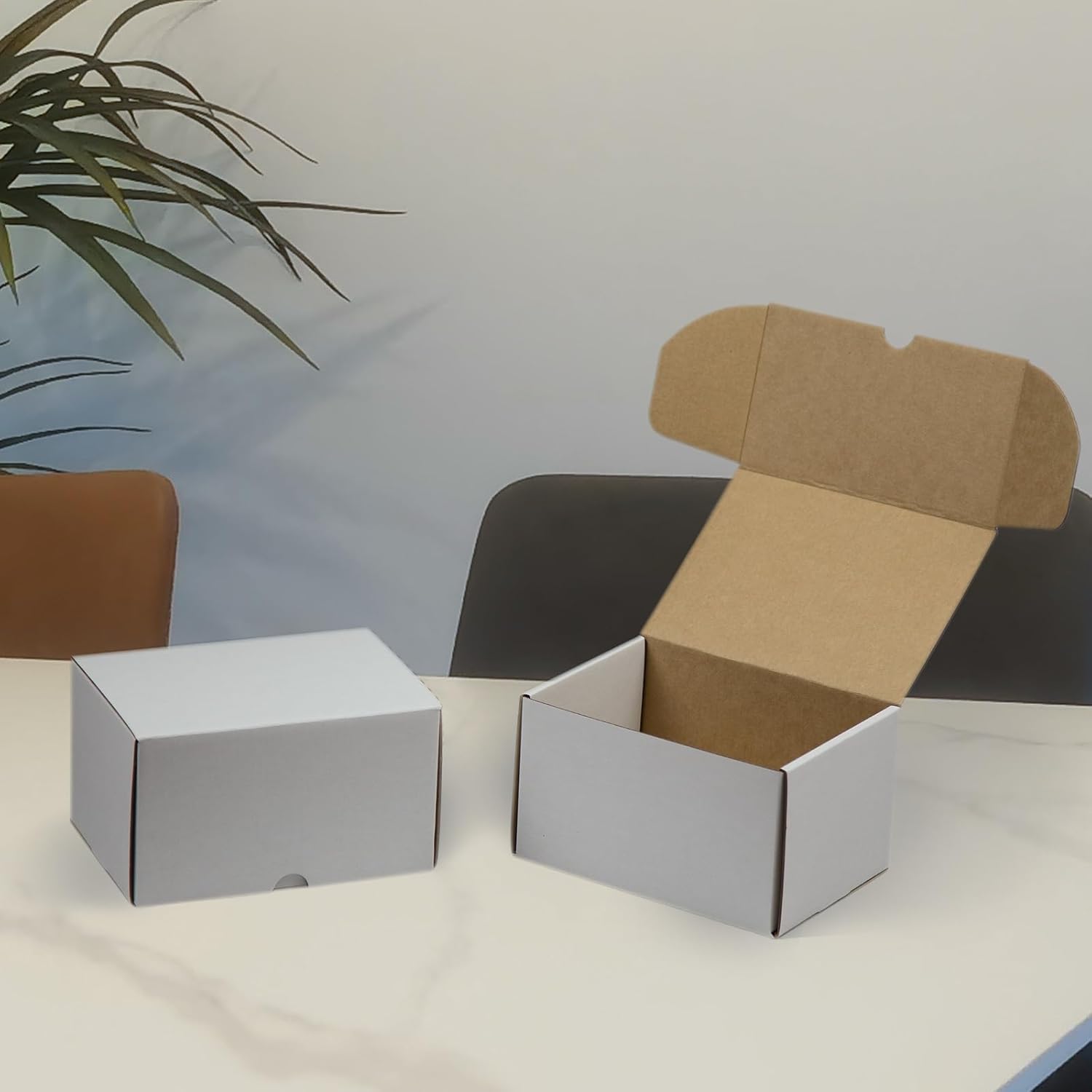 HESESOH Juego de 25 cajas de envío de 7 x 5 x 4 pulgadas, cajas de cartón corrugado blanco para embalaje de pequeñas empresas