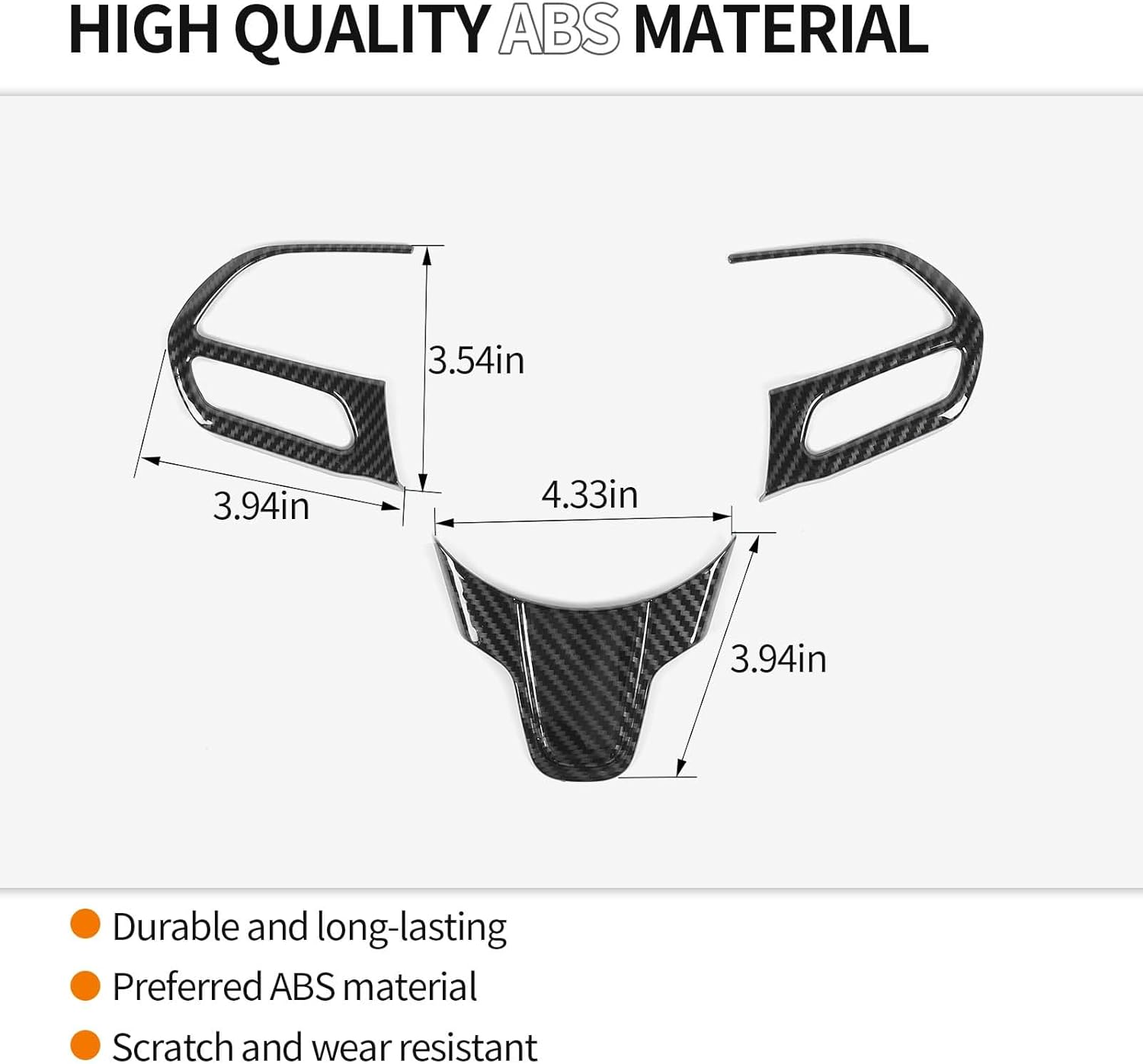 RT-TCZ Para Chrysler 300C Volante Trim Compatible con Chrysler 300C Pacifica 2015 Up Fibra de Carbono Interior Accesorios 3 unids