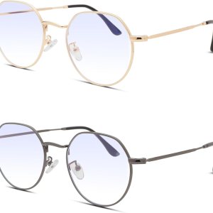 Pro Acme Gafas redondas de moda Metal Clear Lens Frame Vintage Unisex Gafas 53MM Pro Acme Gafas redondas de moda Metal Clear Lens Frame Vintage Unisex Gafas 53MM