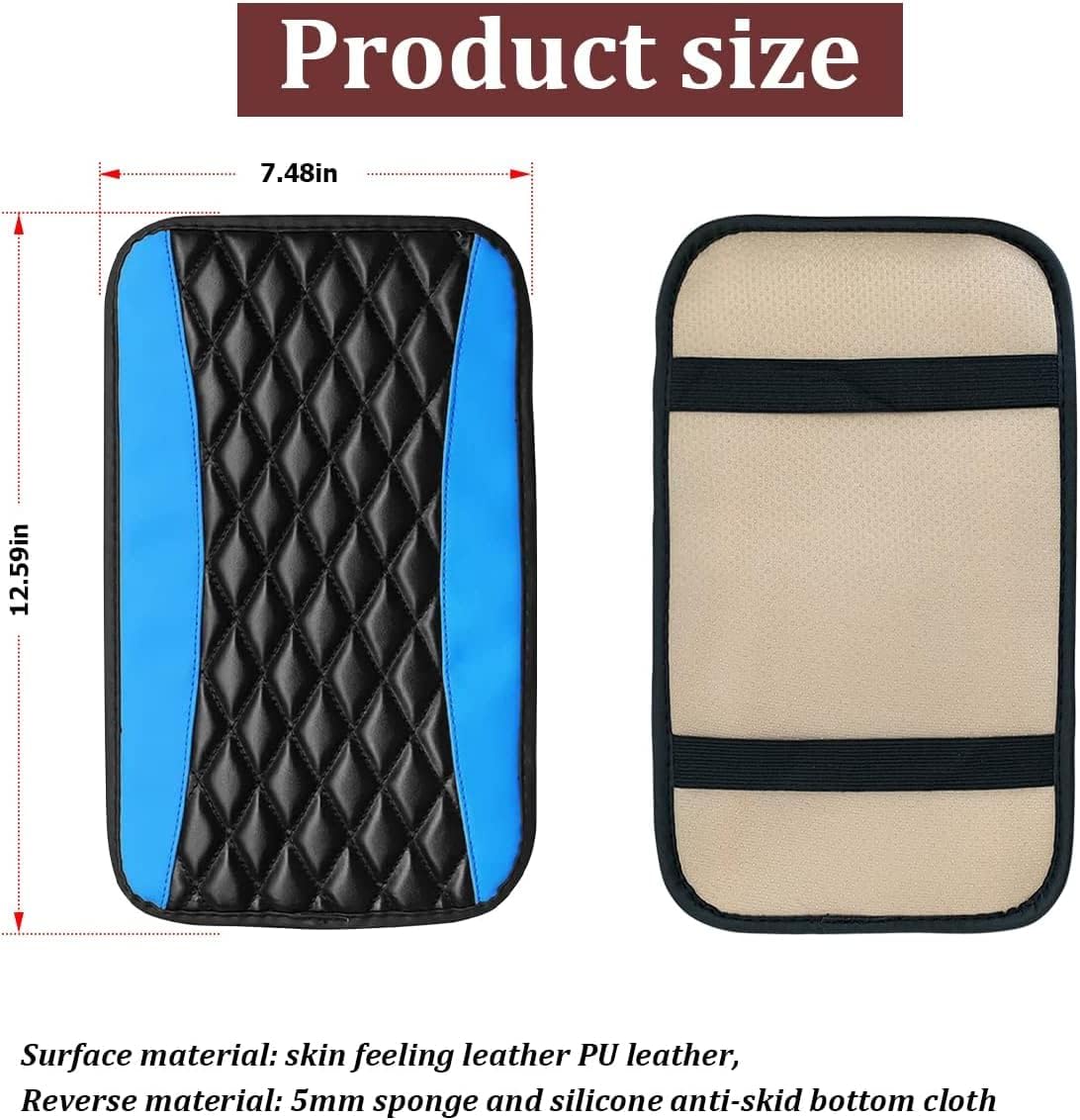 XINLIYA Cojín universal de cuero impermeable para consola central de automóvil, protector de caja de asiento para reposabrazos, cómodos accesorios
