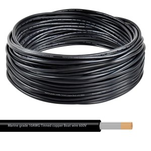 Matugajp Cable primario de cobre estañado de calibre 10, calibre 10, cable de cobre libre de oxígeno OFC estándar de 10 AWG, para lanchas marinas, Matugajp Cable primario de cobre estañado de calibre 10, calibre 10, cable de cobre libre de oxígeno OFC estándar de 10 AWG, para lanchas marinas,