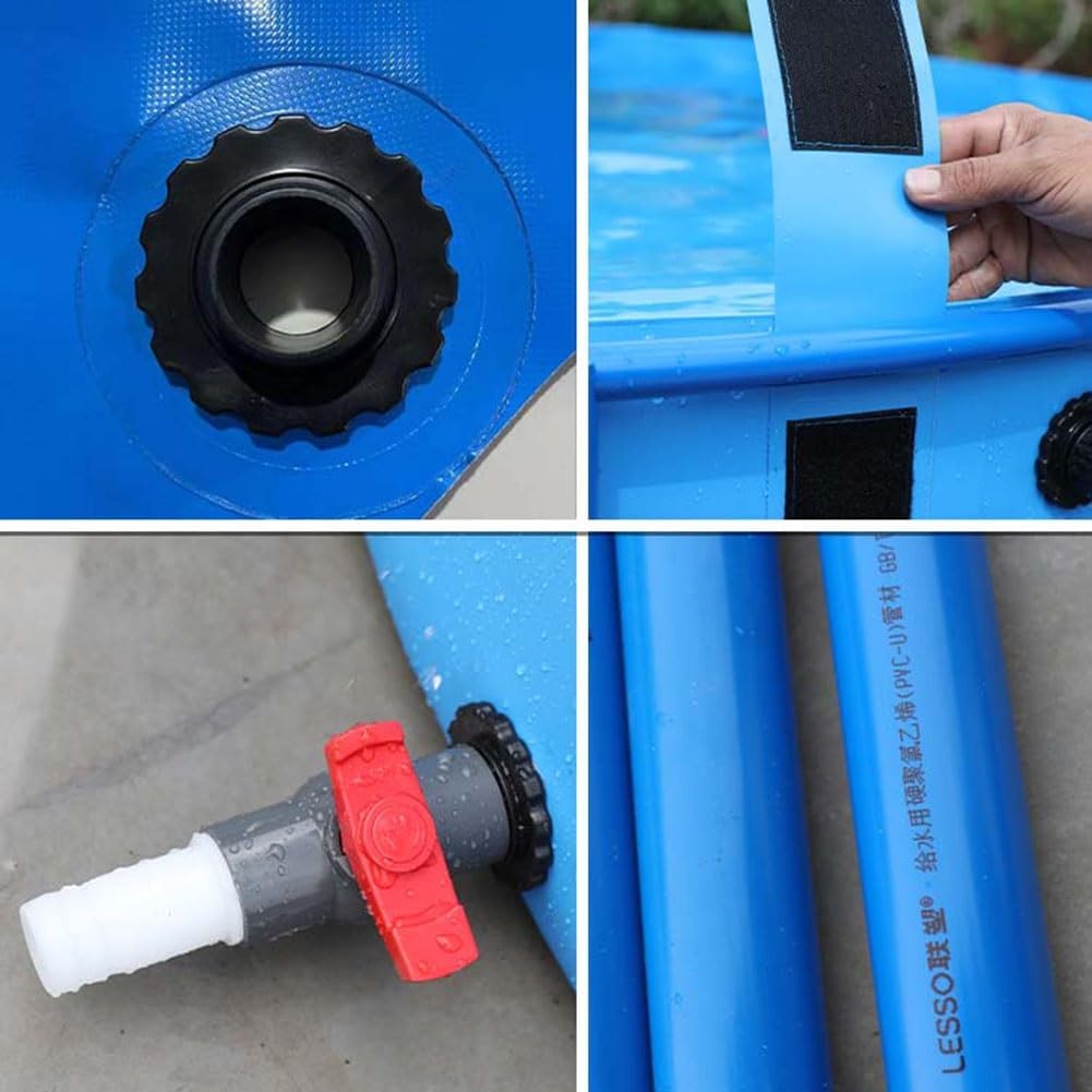 Piscina sobre el suelo, piscina redonda de lona para estanque de peces con soporte, acuario plegable grande, piscina infantil para cría de koi