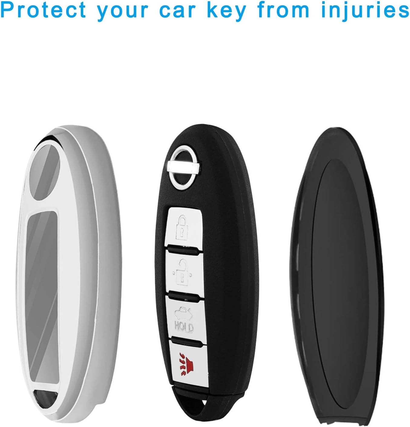 Funda para llavero Nissan con llavero, carcasa de TPU suave protección completa para Altima Rogue, Maxima, Sentra, Infiniti, Armada, Sedán, Murano,