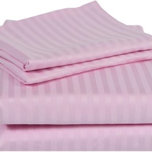 Juego de sábanas de 4 piezas de 400 hilos (48 x 84 pulgadas), color rosa claro, para colchones de hasta 22 pulgadas de profundidad, 100% algodón Juego de sábanas de 4 piezas de 400 hilos (48 x 84 pulgadas), color rosa claro, para colchones de hasta 22 pulgadas de profundidad, 100% algodón