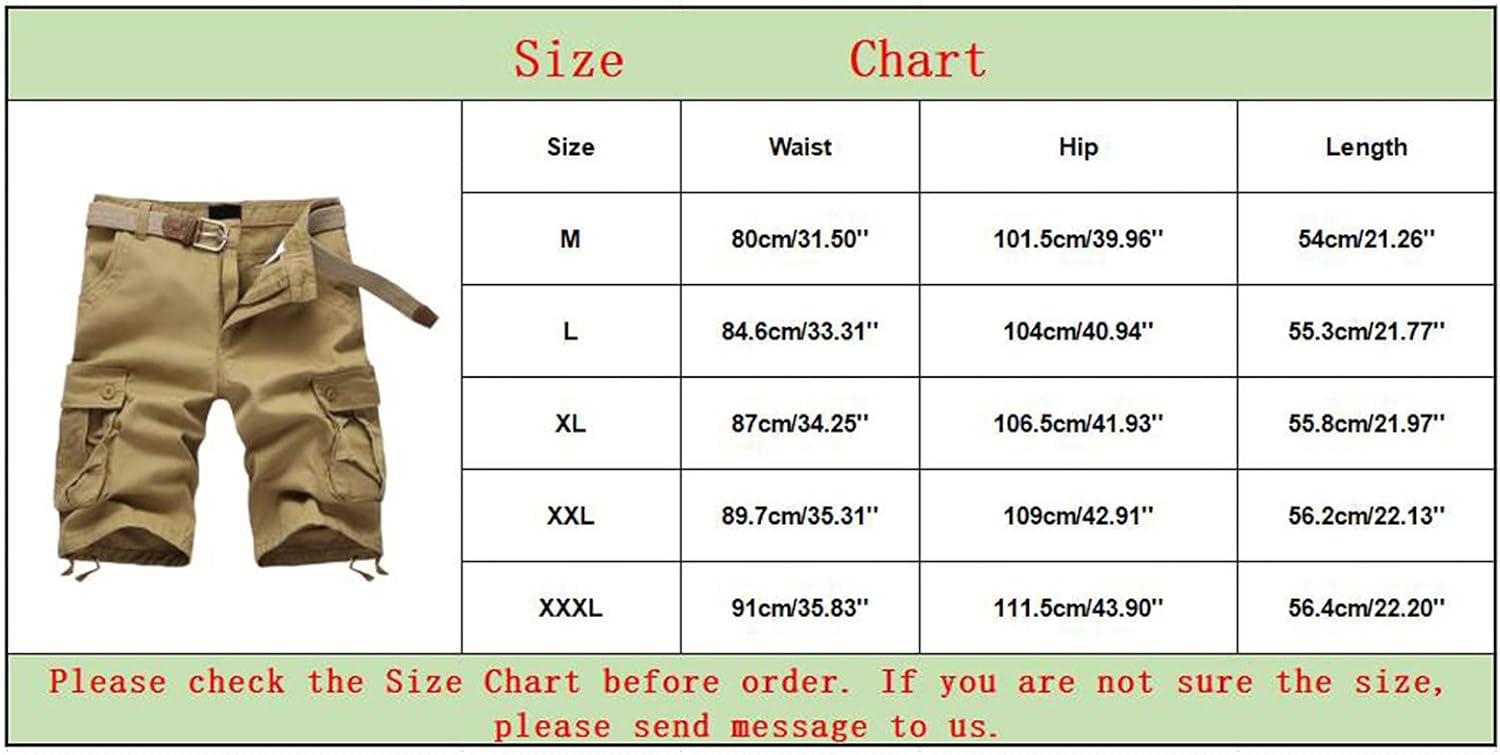 Men Cargo Shorts Classic Fit Lightweight Ripstop Pants Tactical Outdoor Work Short Trousers with Multi Pocket