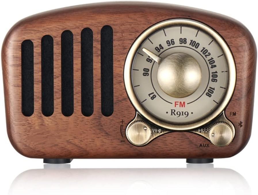 Vintage Radio Retro Nogal Madera FM Antiguo Estilo Clásico Fuerte Mejora Bajo
