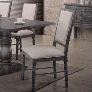 Sillas de transición de 2 piezas de altura de comedor estándar con respaldo alto, asiento y respaldo acolchados de tela, patas torneadas de madera Sillas de transición de 2 piezas de altura de comedor estándar con respaldo alto, asiento y respaldo acolchados de tela, patas torneadas de madera