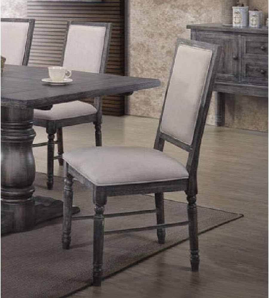 Sillas de transición de 2 piezas de altura de comedor estándar con respaldo alto, asiento y respaldo acolchados de tela, patas torneadas de madera