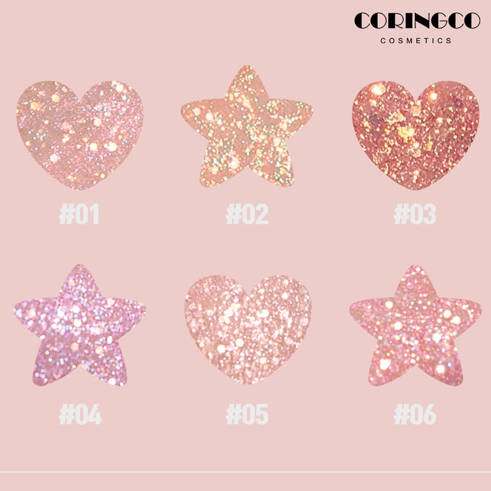 CORINGCO SET Sombra de ojos líquida para maquillaje con purpurina  Shabam Shabam Romantic Glitter Shadow K Beauty Makeup Shimmer (#06 Cherry Blossom