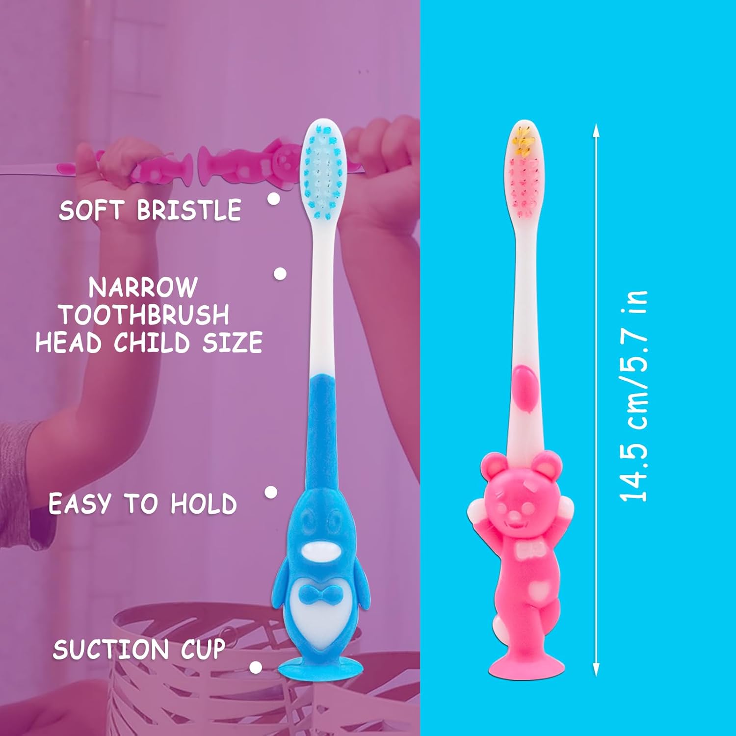 Cepillo de dientes manual para niños pequeños, 100 piezas, cepillos de dientes envueltos individualmente, cepillo de dientes para niños a partir de