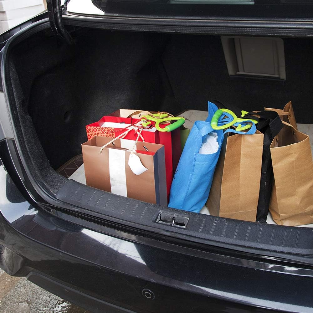 Pankia – Bolsa de comestibles con asa para bolsa de compras, cada asa soporta hasta 80 libras, colgador con mango de agarre suave, paquete de 2