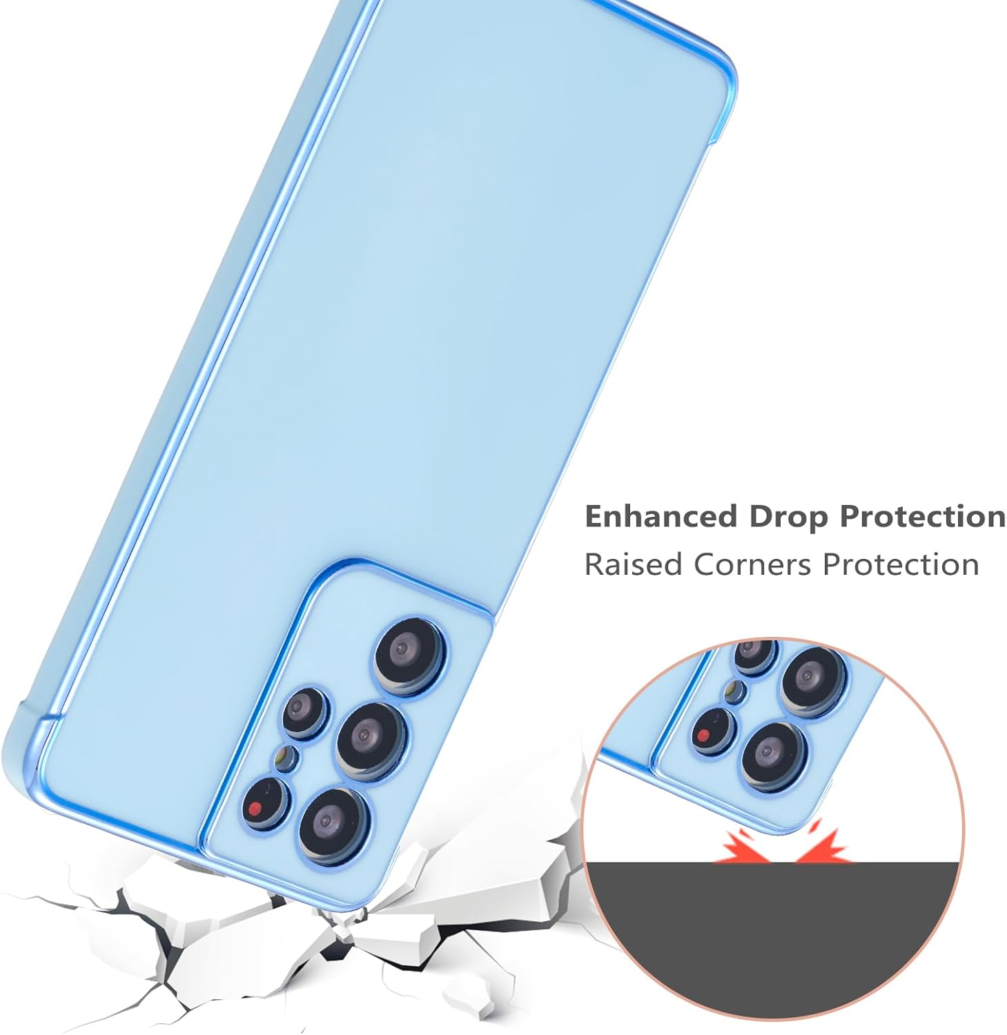 RALEAVO Funda para Samsung Galaxy S21 Ultra, cubierta de lujo con revestimiento de lujo, delgada, ligera, brillante, carcasa para teléfono, TPU