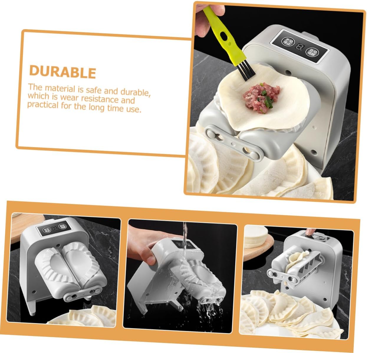 RUNROTOO Máquina para hacer masas de pasta para hacer albóndigas, prensatelas, herramienta para hacer masas, prensa para la piel, albóndigas, moldes