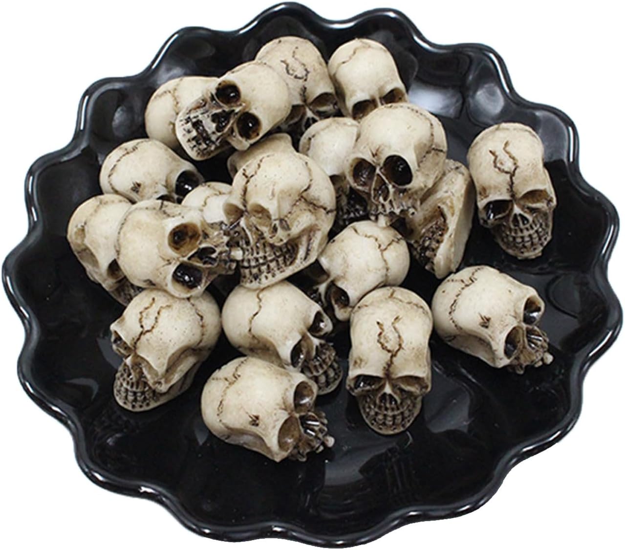 40 piezas de resina, calavera, mini figuritas de calavera para decoración del hogar y paisajismo de jardines hechos a mano de resina adornos de