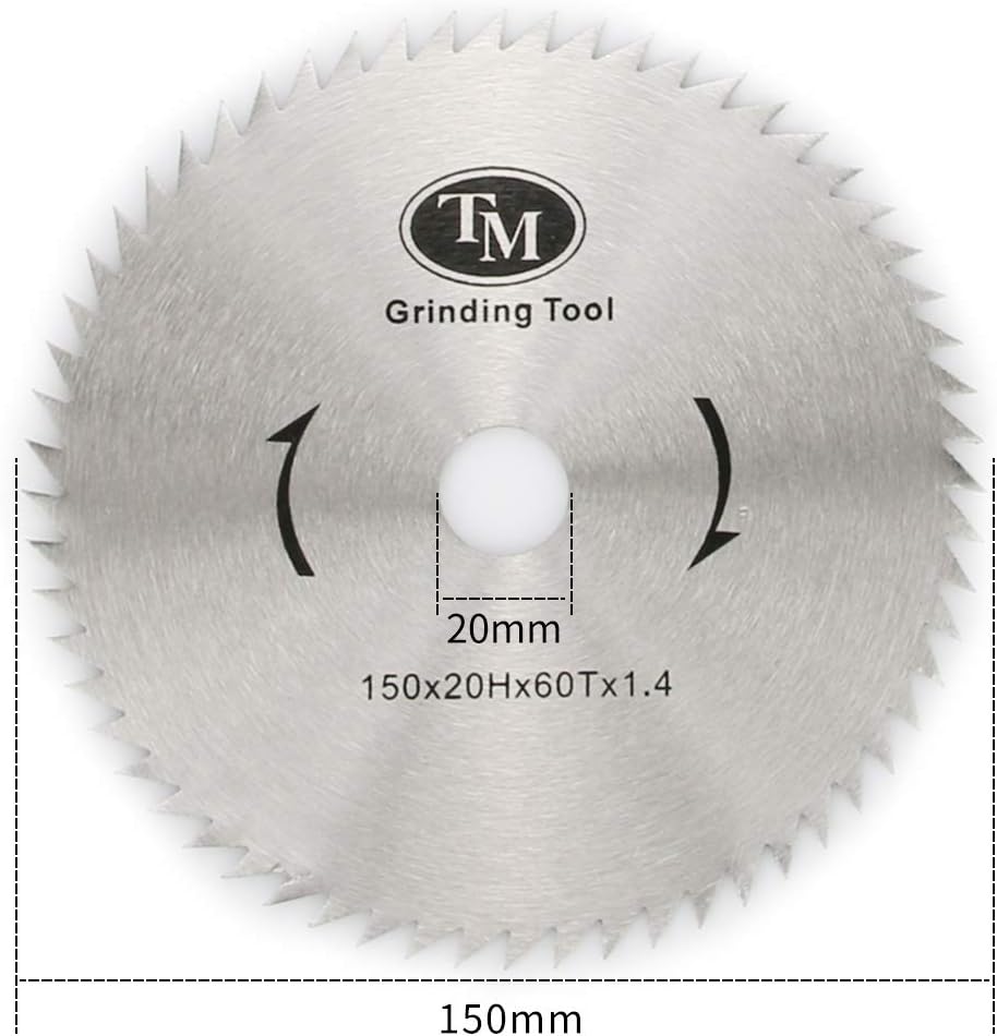 Disco de hoja de sierra de 60 dientes para amoladora de mesa, discos de corte de madera TCT de 5.906 in, hoja circular para eje de 0.787 in, 2
