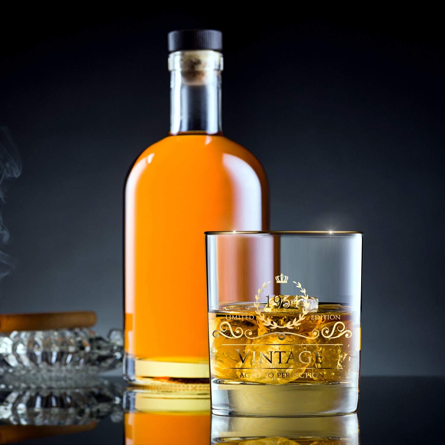 Vasos de whisky 1954, regalos de cumpleaños 70 para mujeres, hombres, damas de honor, regalo del día de la madre, regalo del día del padre, vidrio